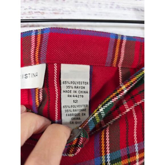 VTG Marisa Christina red plaid short size 12 women's NWT - Picture 3 of 7